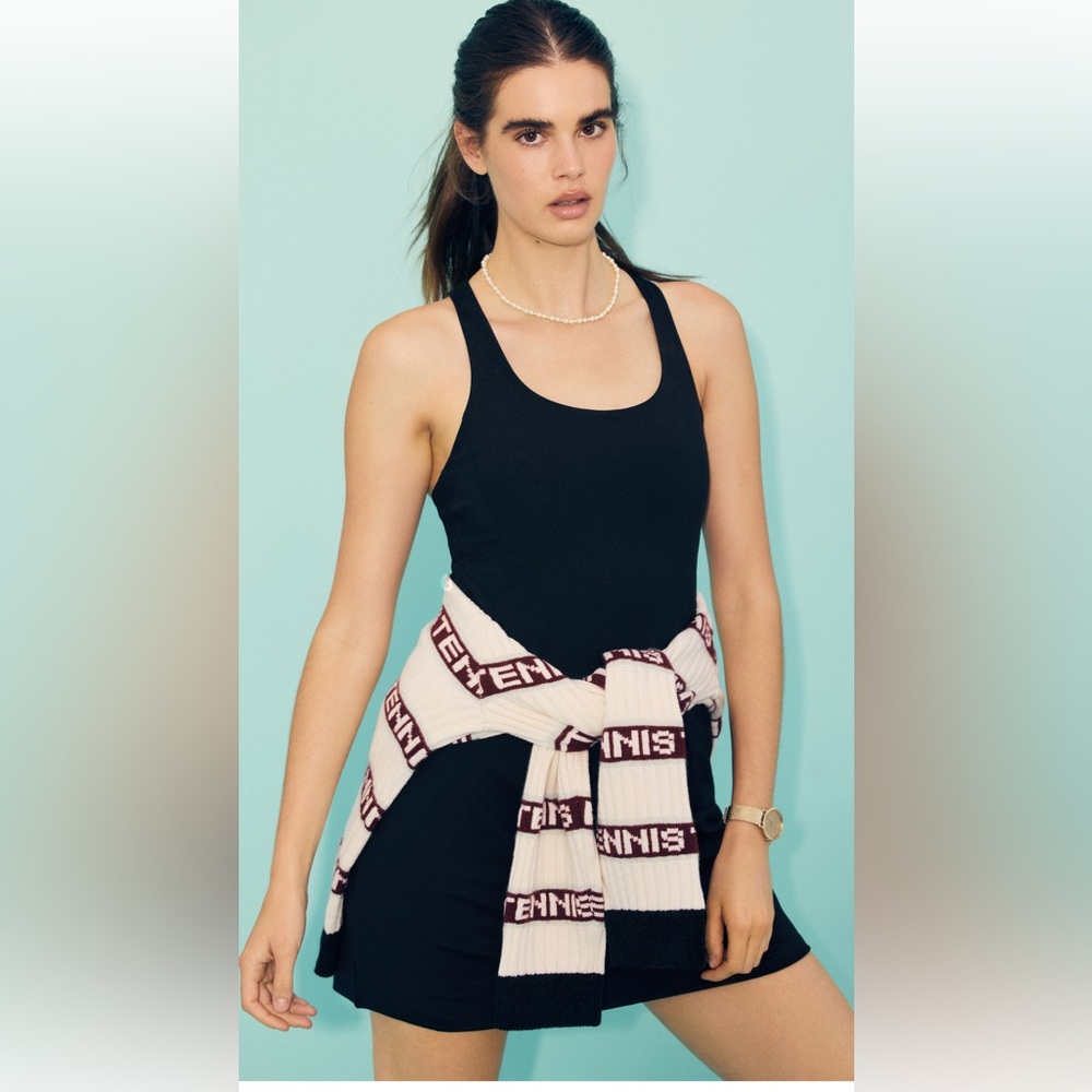 Girlfriend Collective Black Paloma Racerback Dress